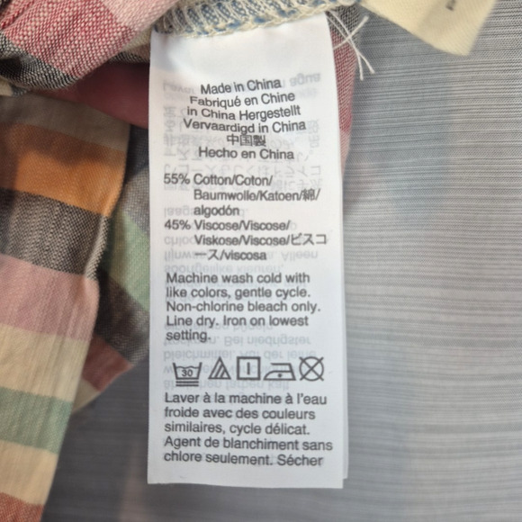 Madewell Mini Dress Womens XXS Puff-Sleeve Trapeze in Rainbow Stripe Colorful - Picture 11 of 14